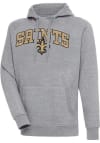 Main image for Antigua New Orleans Saints Mens Grey Chenille Logo Victory Long Sleeve Hoodie