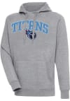 Main image for Antigua Tennessee Titans Mens Grey Chenille Logo Victory Long Sleeve Hoodie