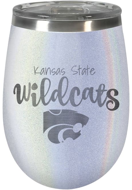 White K-State Wildcats 10oz Opal Stemless Wine Stainless Steel Stemless