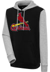 Main image for Antigua St Louis Cardinals Mens Black Chenille Logo Victory Long Sleeve Hoodie