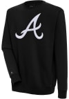 Main image for Antigua Atlanta Braves Mens Black Chenille Logo Victory Long Sleeve Crew Sweatshirt