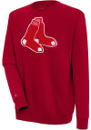 Main image for Antigua Boston Red Sox Mens Red Chenille Logo Victory Long Sleeve Crew Sweatshirt