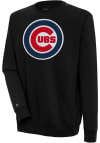 Main image for Antigua Chicago Cubs Mens Black Chenille Logo Victory Long Sleeve Crew Sweatshirt