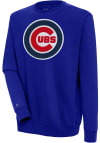 Main image for Antigua Chicago Cubs Mens Blue Chenille Logo Victory Long Sleeve Crew Sweatshirt