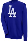 Main image for Antigua Los Angeles Dodgers Mens Blue Chenille Logo Victory Long Sleeve Crew Sweatshirt