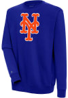 Main image for Antigua New York Mets Mens Blue Chenille Logo Victory Long Sleeve Crew Sweatshirt
