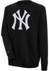 Main image for Antigua New York Yankees Mens Black Chenille Logo Victory Long Sleeve Crew Sweatshirt