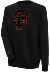 Main image for Antigua San Francisco Giants Mens Black Chenille Logo Victory Long Sleeve Crew Sweatshirt