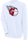 Main image for Antigua Cleveland Guardians Mens White Chenille Logo Victory Long Sleeve Crew Sweatshirt