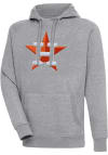 Main image for Antigua Houston Astros Mens Grey Chenille Logo Victory Long Sleeve Hoodie