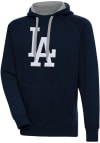 Main image for Antigua Los Angeles Dodgers Mens Navy Blue Chenille Logo Victory Long Sleeve Hoodie