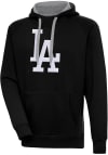 Main image for Antigua Los Angeles Dodgers Mens Black Chenille Logo Victory Long Sleeve Hoodie