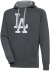 Main image for Antigua Los Angeles Dodgers Mens Charcoal Chenille Logo Victory Long Sleeve Hoodie