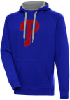 Main image for Antigua Philadelphia Phillies Mens Blue Chenille Logo Victory Long Sleeve Hoodie