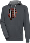 Main image for Antigua San Francisco Giants Mens Charcoal Chenille Logo Victory Long Sleeve Hoodie