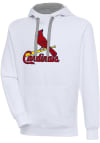 Main image for Antigua St Louis Cardinals Mens White Chenille Logo Victory Long Sleeve Hoodie