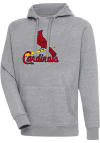 Main image for Antigua St Louis Cardinals Mens Grey Chenille Logo Victory Long Sleeve Hoodie