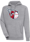 Main image for Antigua Cleveland Guardians Mens Grey Chenille Logo Victory Long Sleeve Hoodie