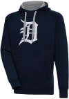 Main image for Antigua Detroit Tigers Mens Navy Blue Chenille Logo Victory Long Sleeve Hoodie