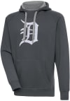 Main image for Antigua Detroit Tigers Mens Charcoal Chenille Logo Victory Long Sleeve Hoodie