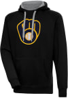 Main image for Antigua Milwaukee Brewers Mens Black Chenille Logo Victory Long Sleeve Hoodie