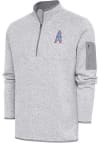 Main image for Antigua Houston Oilers Mens Grey Vintage Logo Fortune Long Sleeve 1/4 Zip Fashion Pullover