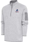 Main image for Antigua New England Patriots Mens Grey Classic Logo Fortune Long Sleeve 1/4 Zip Fashion Pullover