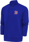 Main image for Antigua Denver Broncos Mens Blue Classic Logo Generation Long Sleeve Qtr Zip Pullover