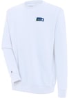 Main image for Antigua Seattle Seahawks Mens White Classic Logo Victory Long Sleeve Crew Sweatshirt