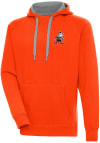 Main image for Antigua Cleveland Browns Mens Orange Classic Logo Victory Long Sleeve Hoodie