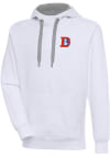 Main image for Antigua Denver Broncos Mens White Classic Logo Victory Long Sleeve Hoodie