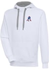 Main image for Antigua New England Patriots Mens White Classic Logo Victory Long Sleeve Hoodie