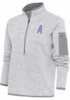 Main image for Antigua Houston Oilers Womens Grey Vintage Logo Fortune 1/4 Zip Pullover