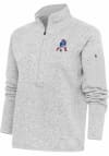 Main image for Antigua New England Patriots Womens Grey Classic Logo Fortune 1/4 Zip Pullover