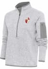 Main image for Antigua San Francisco 49ers Womens Grey Vintage Logo Fortune 1/4 Zip Pullover
