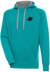 Main image for Antigua Miami Dolphins Mens Teal Tonal Logo Victory Long Sleeve Hoodie