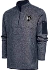 Main image for Antigua Sporting Kansas City Mens Navy Blue Metallic Logo Fortune Long Sleeve 1/4 Zip Pullover