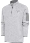 Main image for Antigua Chicago Bulls Mens Grey Metallic Logo Fortune Long Sleeve 1/4 Zip Pullover