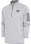 Main image for Antigua New York Knicks Mens Grey Metallic Logo Fortune Long Sleeve 1/4 Zip Pullover