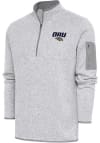 Main image for Antigua Oral Roberts Golden Eagles Mens Grey Fortune Long Sleeve 1/4 Zip Fashion Pullover