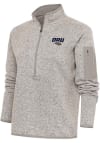 Main image for Antigua Oral Roberts Golden Eagles Womens Oatmeal Fortune 1/4 Zip Pullover