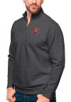 Main image for Antigua Harvard Crimson Mens Charcoal Gambit Long Sleeve 1/4 Zip Pullover