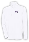 Main image for Antigua TCU Horned Frogs Mens White Hunk Long Sleeve 1/4 Zip Pullover