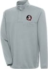 Main image for Antigua Florida State Seminoles Mens Grey Steamer Long Sleeve Qtr Zip Pullover