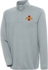 Main image for Antigua Iowa State Cyclones Mens Grey Steamer Long Sleeve 1/4 Zip Pullover