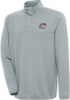 Main image for Antigua Western Michigan Broncos Mens Grey Steamer Long Sleeve 1/4 Zip Pullover