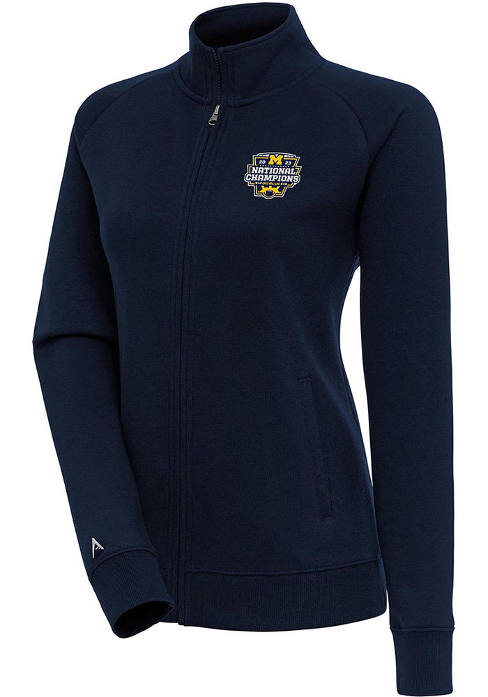 Antigua Michigan Wolverines Womens Navy Blue 2023 College Football Playoff  Champions Victory Lon..