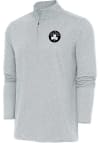 Main image for Antigua Boston Celtics Mens Grey Metallic Logo Hunk Long Sleeve 1/4 Zip Pullover