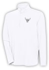 Main image for Antigua Chicago Bulls Mens White Metallic Logo Hunk Long Sleeve 1/4 Zip Pullover
