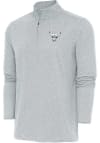 Main image for Antigua Chicago Bulls Mens Grey Metallic Logo Hunk Long Sleeve 1/4 Zip Pullover